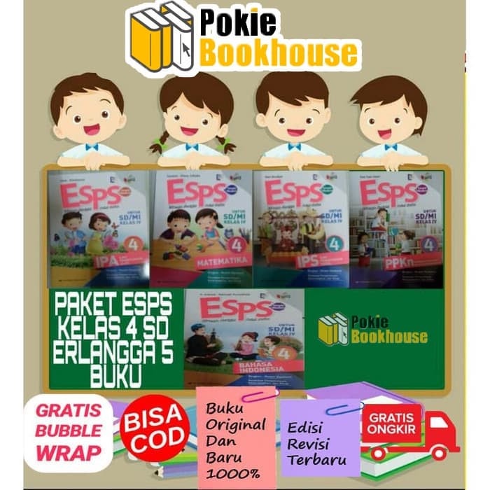 

❤BISA COD❤ BEST SELLER PAKET ESPS KELAS 4 SD K13N ERLANGGA ISI 5 BUKU