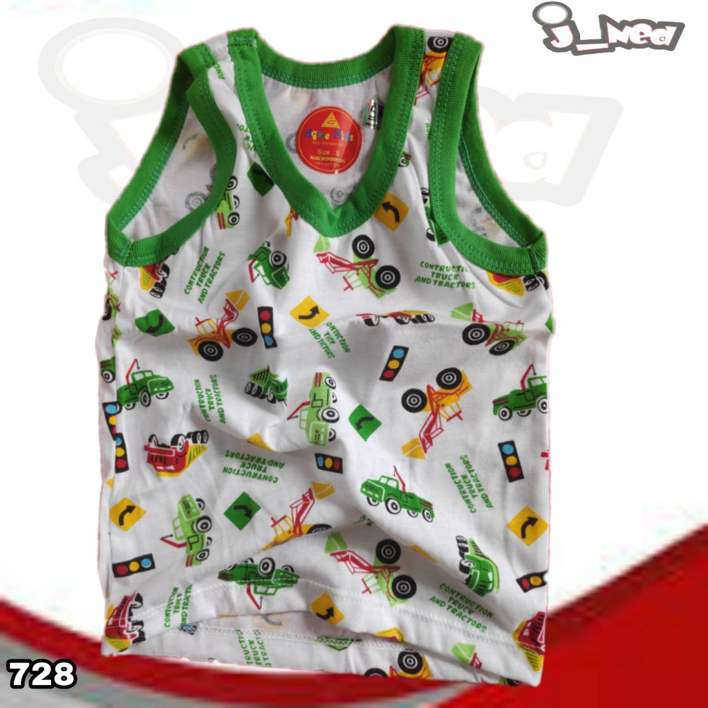 J728  SINGLET ANAK MOTIF TRUCK KAOS ANAK AGREE ART SM 056