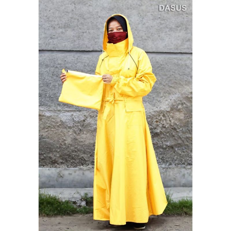 DASUS Jas Hujan Gamis Dasus Import Wanita/Raincoat Gamis Dasus Import Kuning