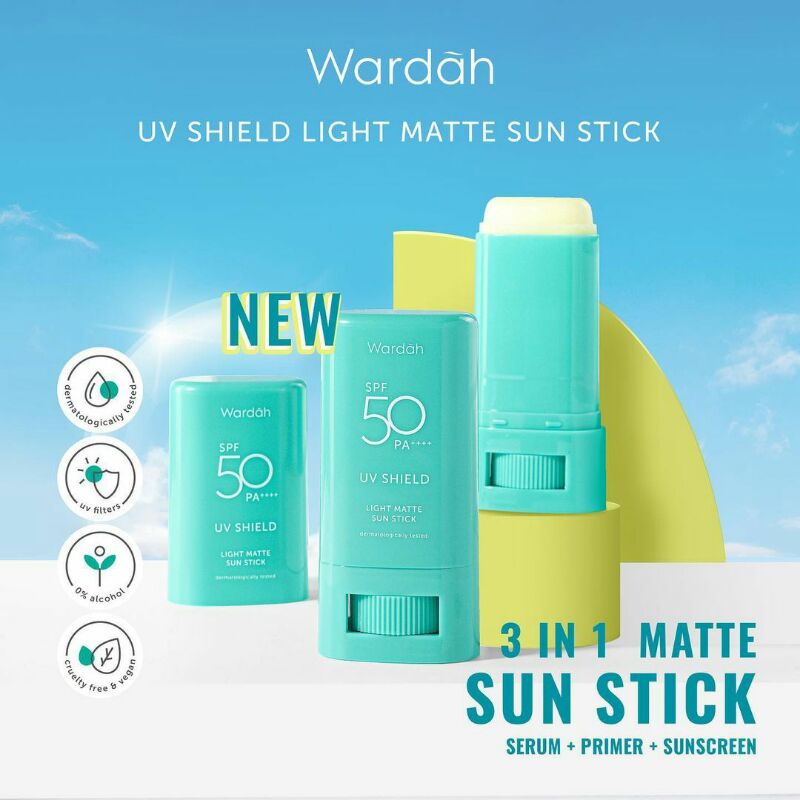 Wardah UV Shield Light Matte Sun Stick SPF 50 PA +++ | Shopee Indonesia