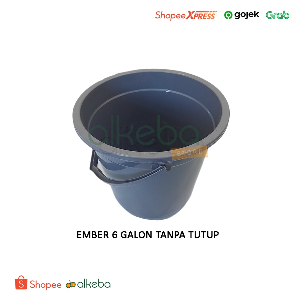 Ember 6 galon gln plastik baskom tanpa tutup kamar mandi air wadah