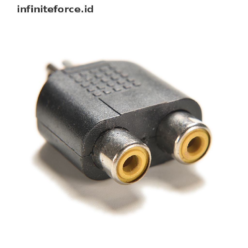 (Infiniteforce.Id) 2pcs Kabel Splitter Audio Video Av 1-male Ke 2 female