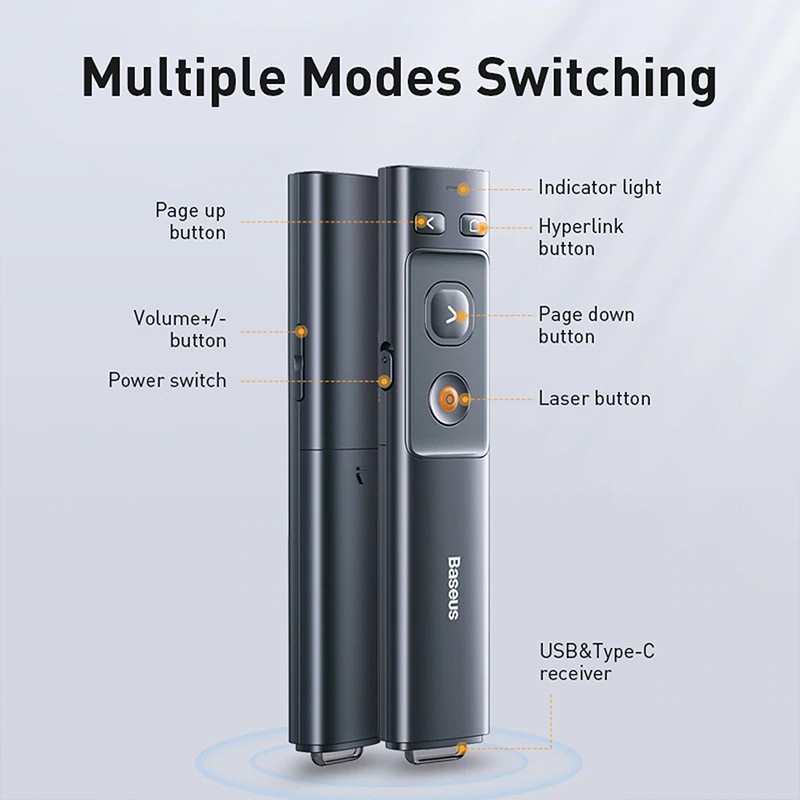 BASEUS WIRELESS PRESENTER POINTER PEN REMOTE CONTROL LASER POINTER PEN