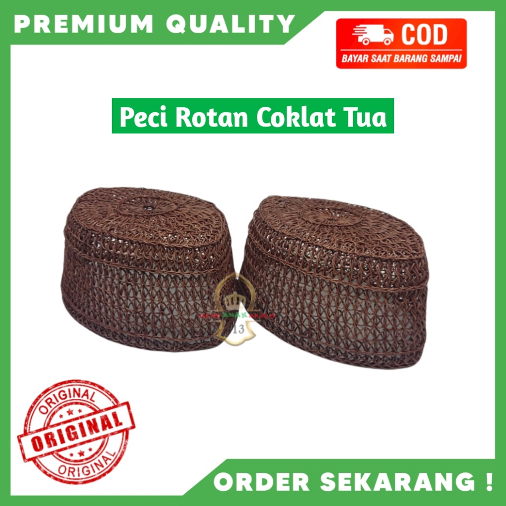 Peci Rotan Rajut Murah - Peci Akar - Peci Rotan Coklat - Kopyah Rotan - Songkok Rotan - Kopiah Rajut