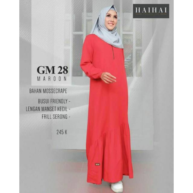 HAIHAI GAMIS KATUN GM 28 MAROON / NAVY / COKLAT SUSU