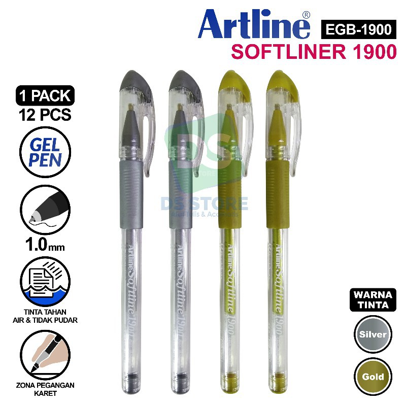 

GEL PEN / Bolpen Gel Emas dan Silver / Softline [EGB-1900] 1.0 mm ARTLINE