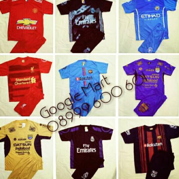 MODERN Jersey Baju Bola Anak MU / Man CITY / Barcelona / CHELSEA