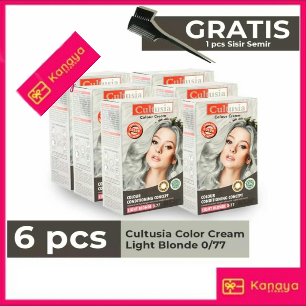 (BISA COD) Paket Cultusia Isi 6 Light Blonde Hair Color - Cat Rambut Cultusia