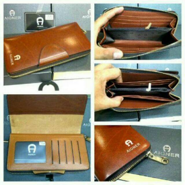 Dompet panjang pria/wanita premium branded AIGNER