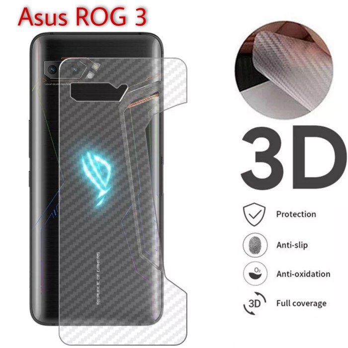Asus Rog Phone 3 Skin Carbon Transparant Stiker Carbon Skin ROG 3