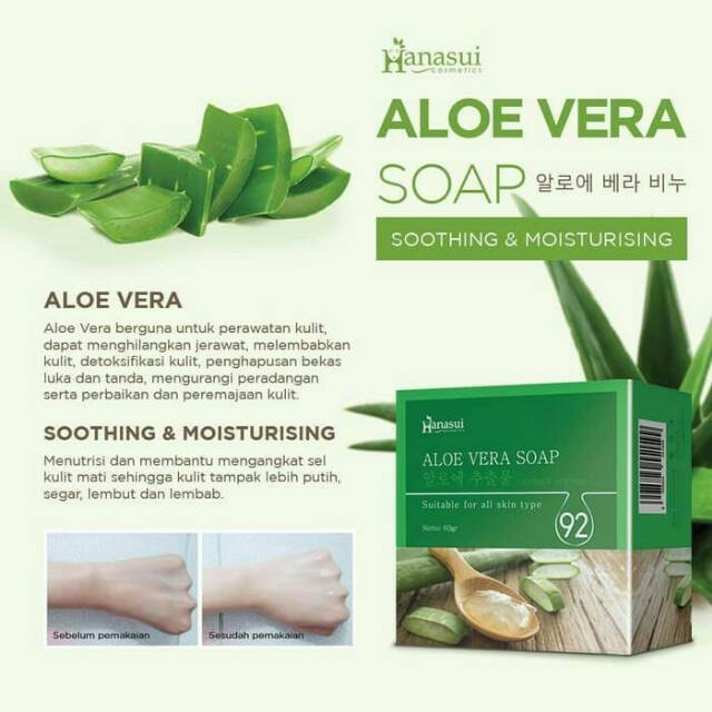 SABUN HANASUI ALOE VERA SOAP BPOM - SABUN LIDAH BUAYA