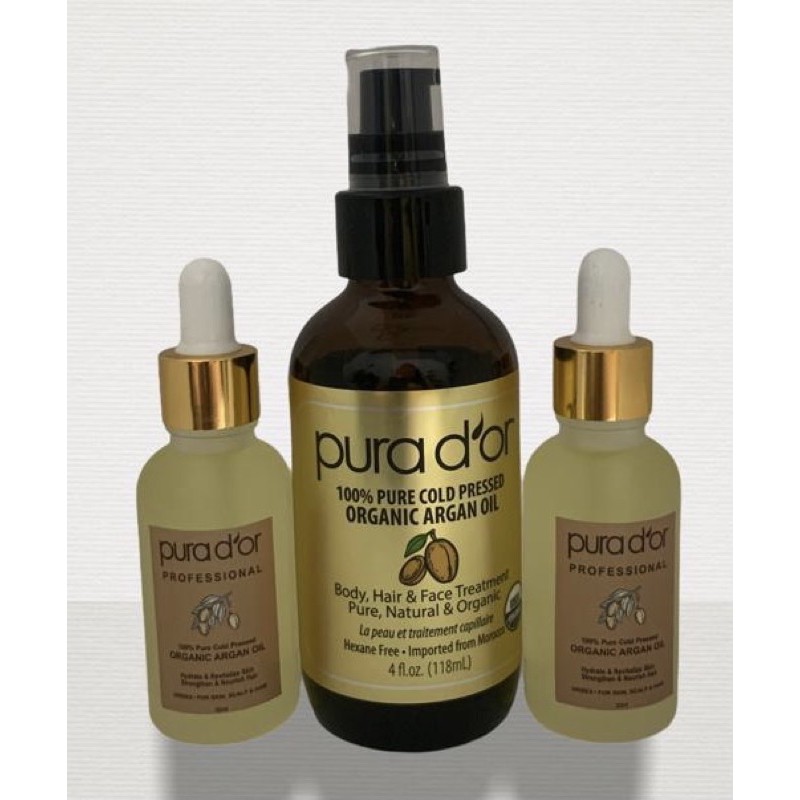 PURA D'OR ORGANIC MOROCCAN ARGAN OIL SHARE IN BOTTLE 30 ML