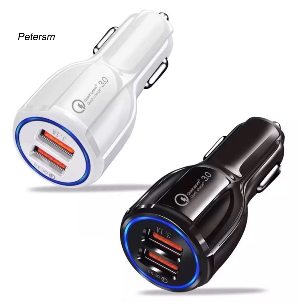 Charger Mobil Universal 12 / 24V Dengan Port USB QC3.0 Bahan PP