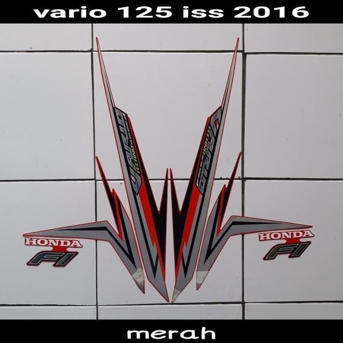 Striping Stiker Motor Vario Techno Iss 125 2016 Merah