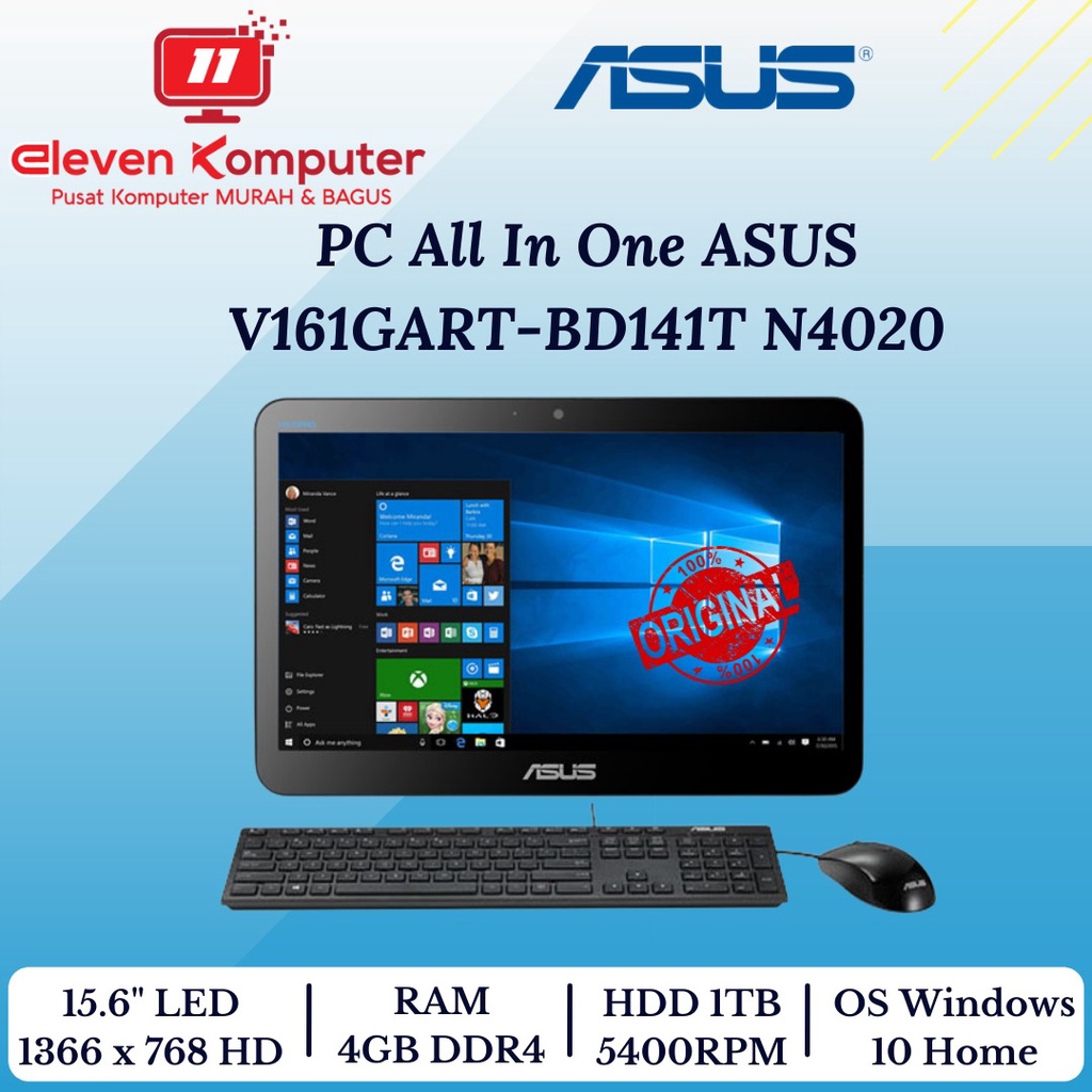 PC ASUS AIO V161GART-BD141T Celeron N4020 4GB 1TB Win10 15.6" Touch