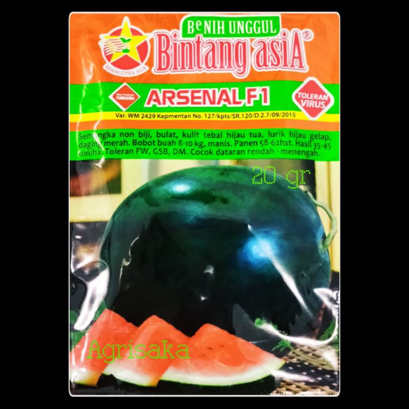 Benih Semangka Non Biji ARSENAL F1 20 Gram - Bintang asiA