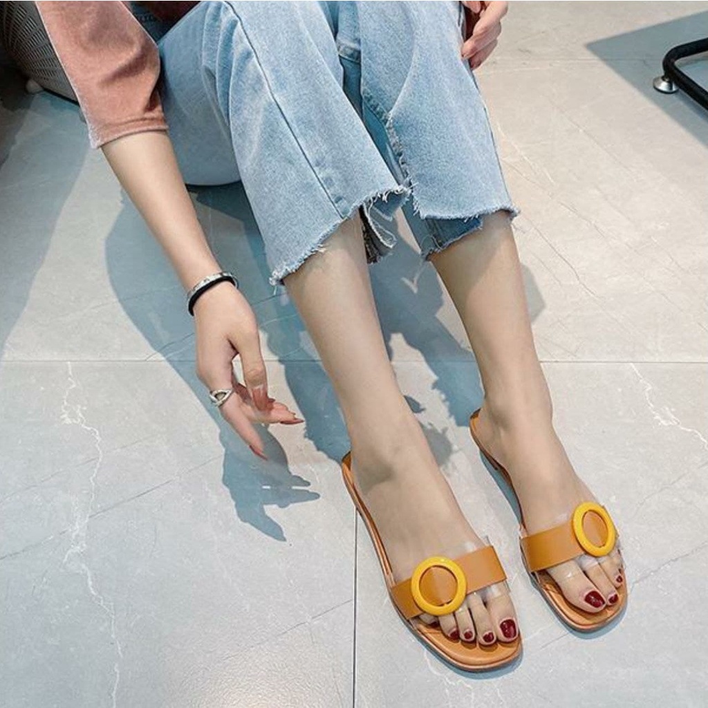 SS2356 sandal Slop Slip On import wanita kekinian model terbaru termurah