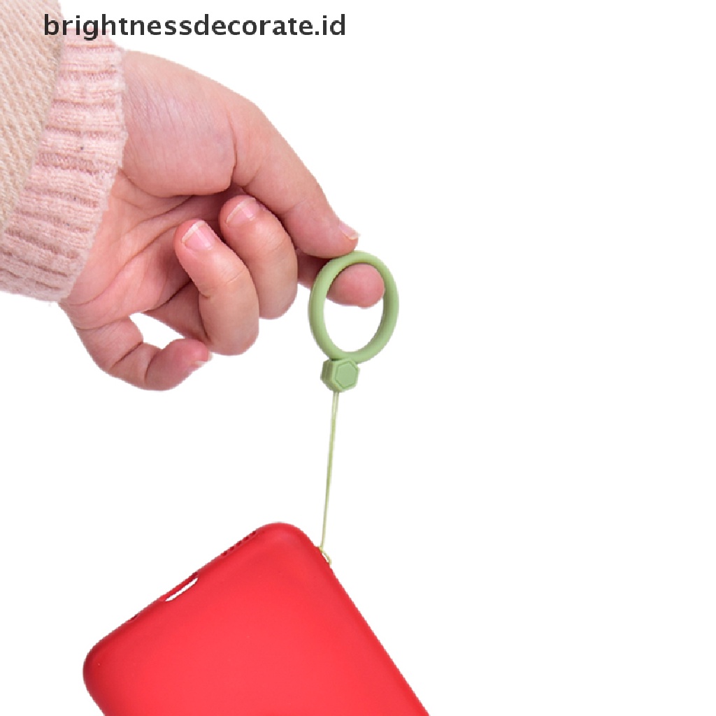 [birth] Finger Ring Anti-lost Universal Phone Short Lanyard Silicone Pendant Ring Strap [ID]