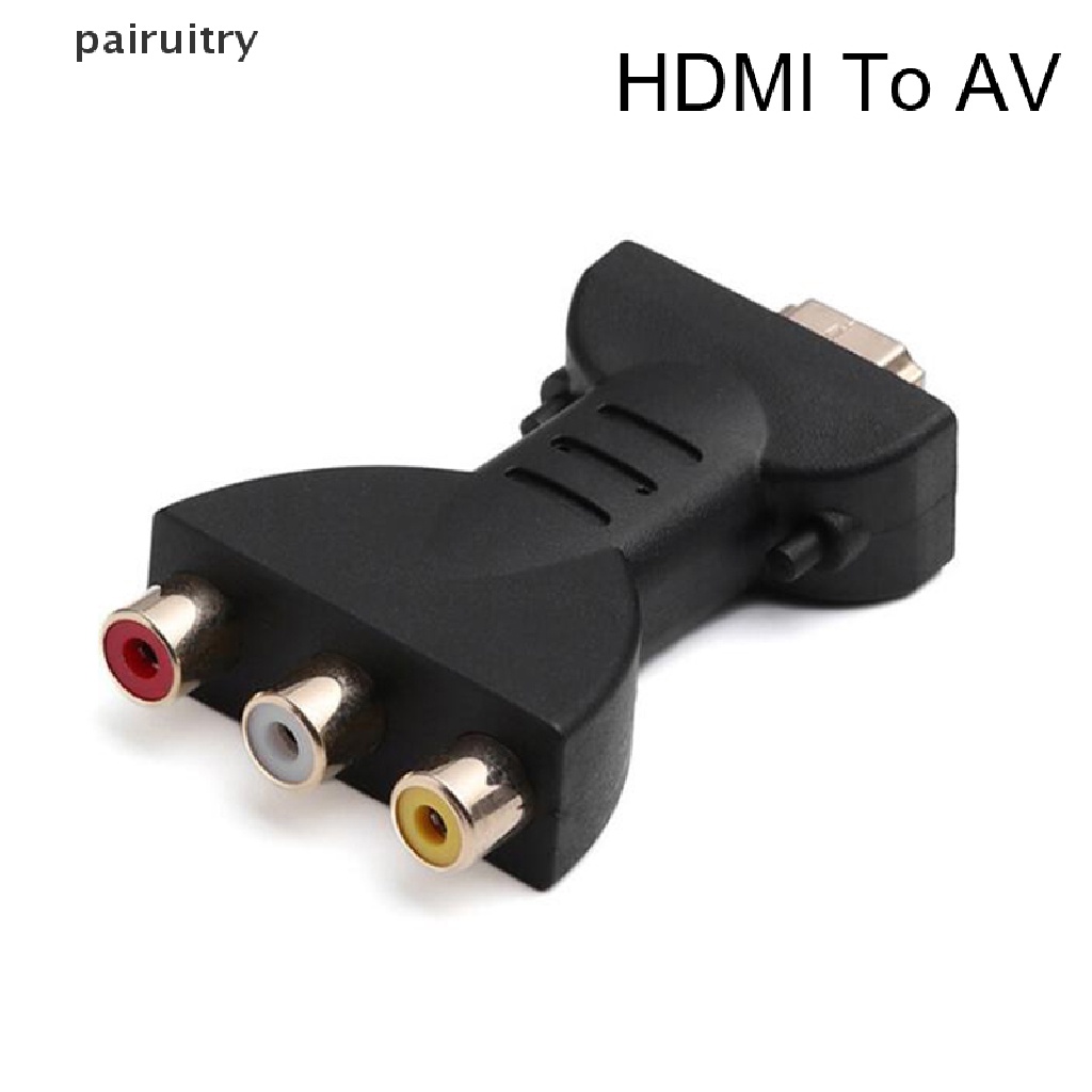 Prt Kabel Adapter Sinyal AV Digital 1080p HDMI To VGA Ke AV RCA PRT