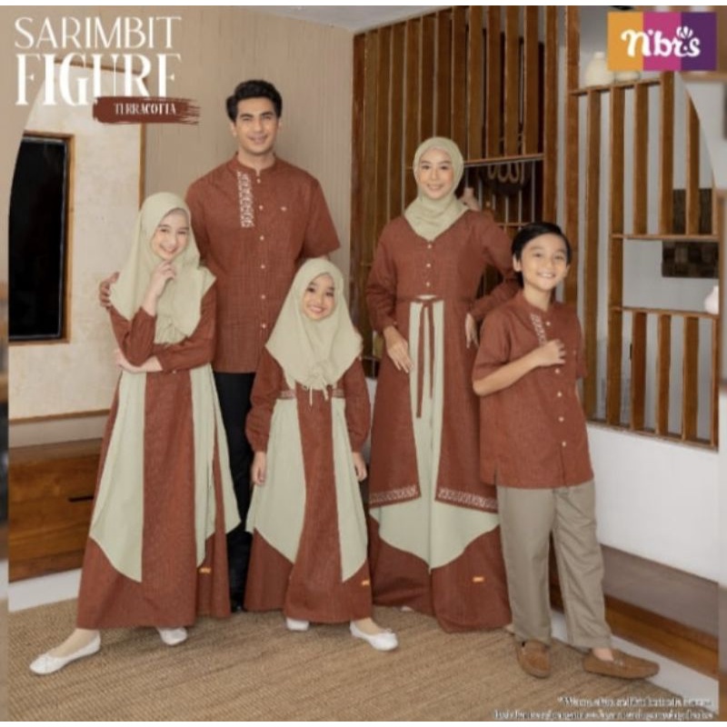 Baju gamis Sarimbit Nibras Figure Teracotta Gamis Lebaran terbaru 2022