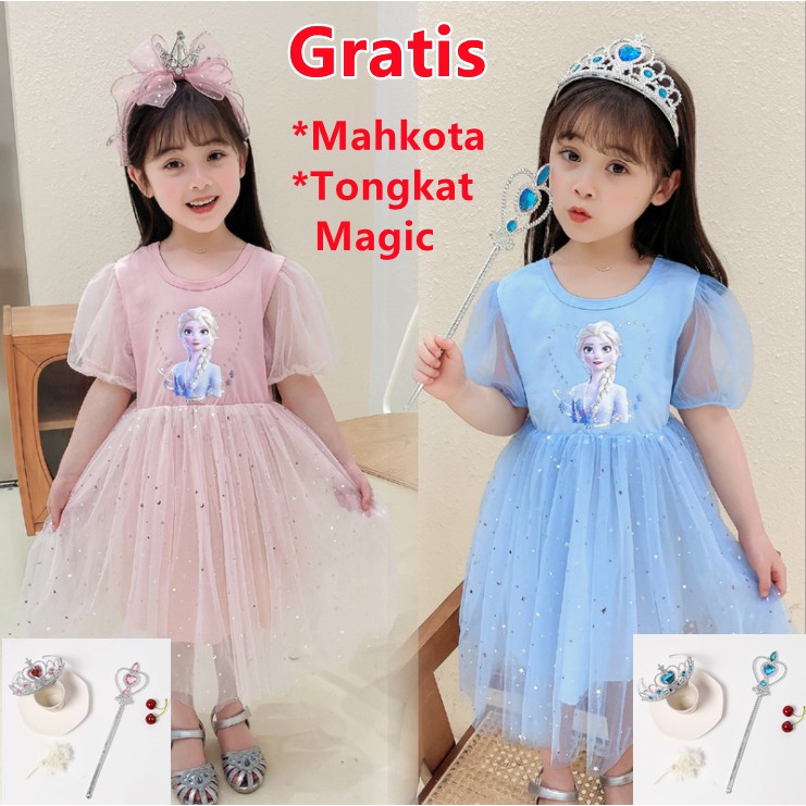 Dress Anak Bayi Frozen 2 Princess Elsa Tutu Cute Import 2-8 Tahun