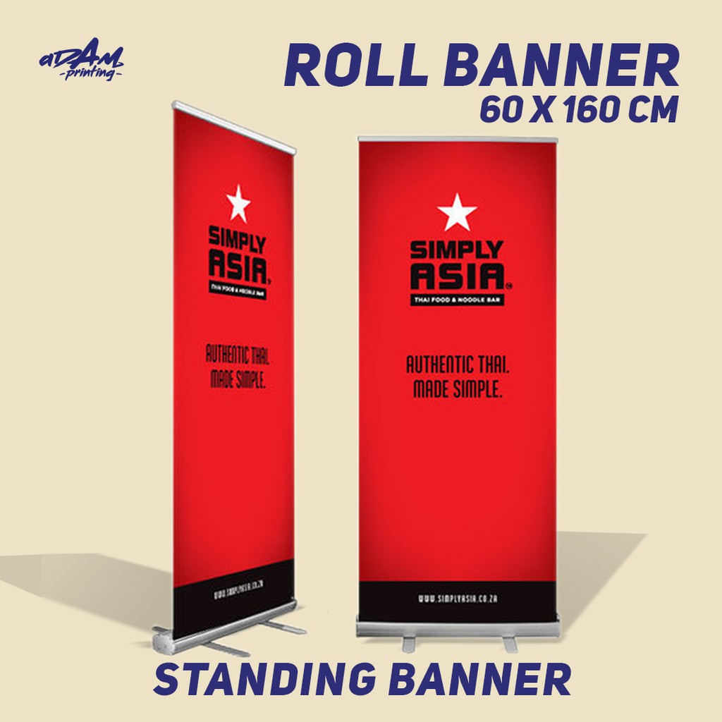 Roll Up Banner Standing Banner 60 X 160 Cm Shopee Indonesia