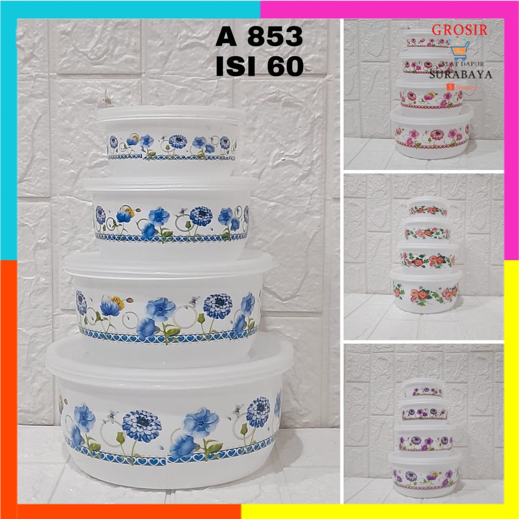 MIXING BOWL MOTIF BUNGA / MIXING BOWL 4 SUSUN PLASTIK