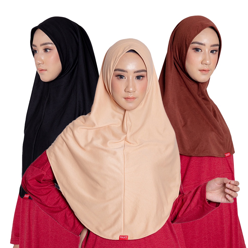 Elzatta dauky kerudung bergo instan hijab olahraga comfort instan two in one