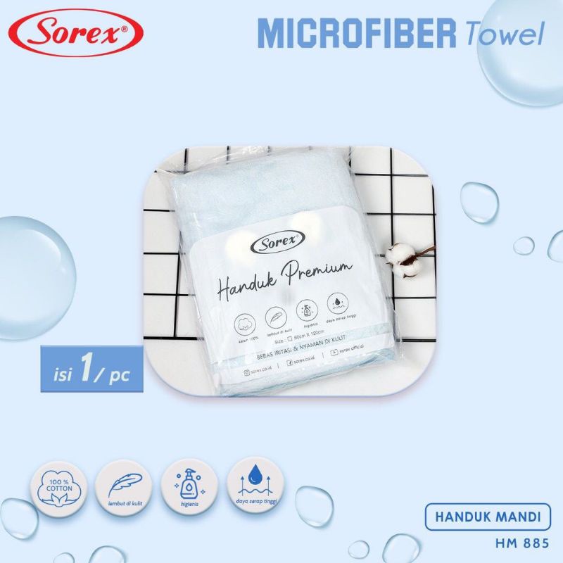 Handuk Microfiber (Anak &amp; Bayi) - 60x120cm (SEDANG) - Sorex HM884 HM885