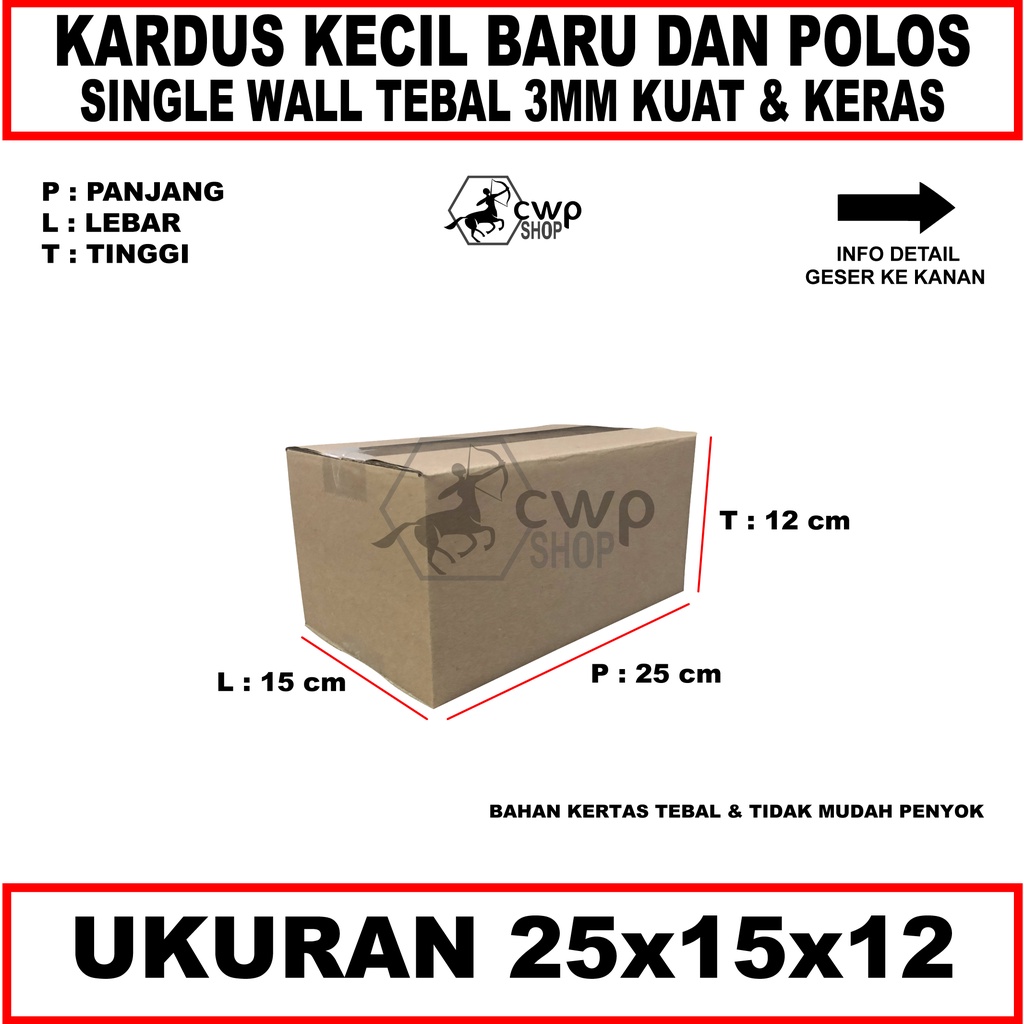 

Kardus Box Karton Packing Polos Uk 25x15x12