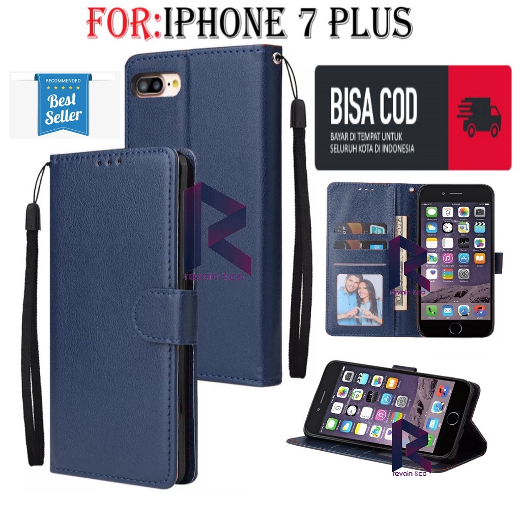 FLIP COVER IPHONE 7 PLUS CASING FLIP WALLET LEATHER KULIT PREMIUM SARUNG BUKA TUTUP FLIP CASE IPHONE 7 PLUS