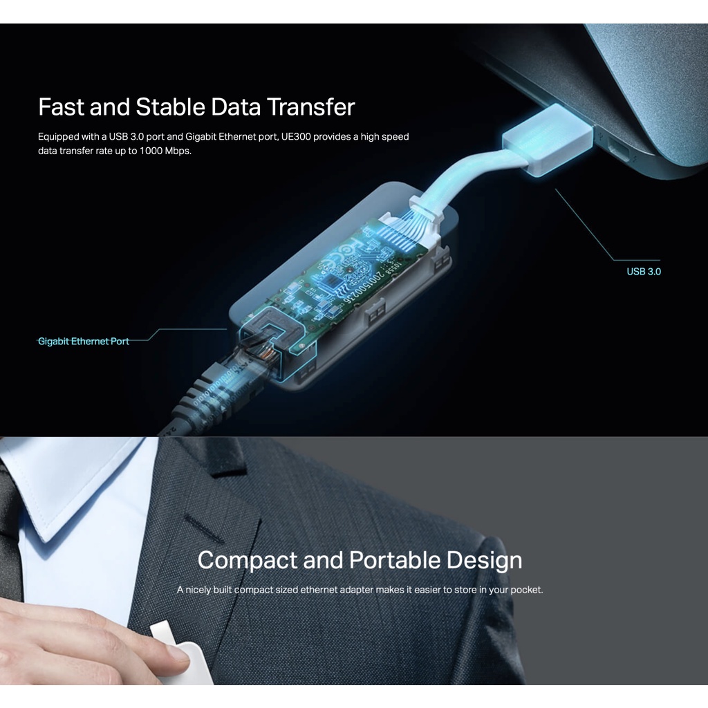 TP-Link UE300 USB 3.0 to Gigabit Ethernet Network Adapter