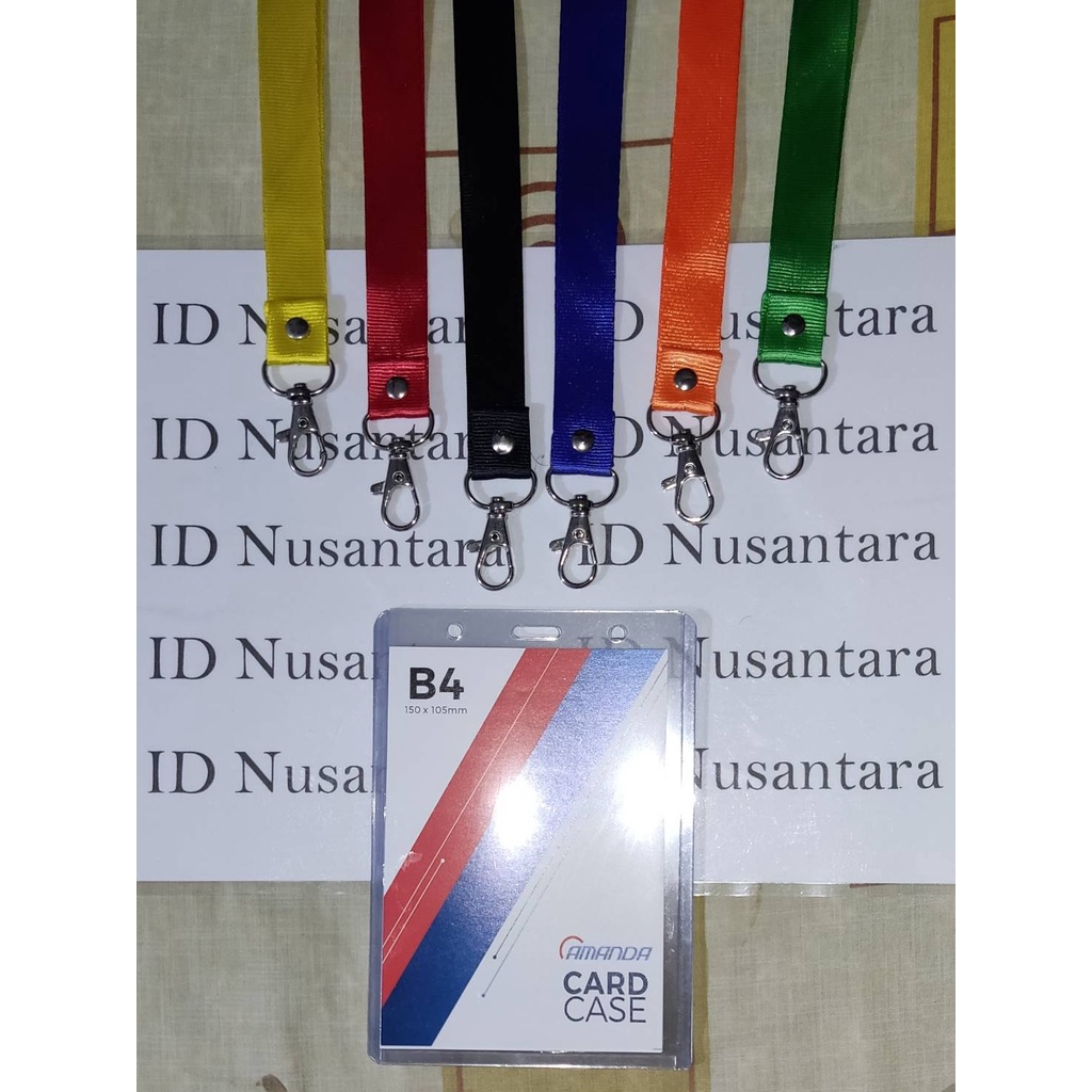 

Paket Tali Kait 2cm Polos + ID Card Case B4