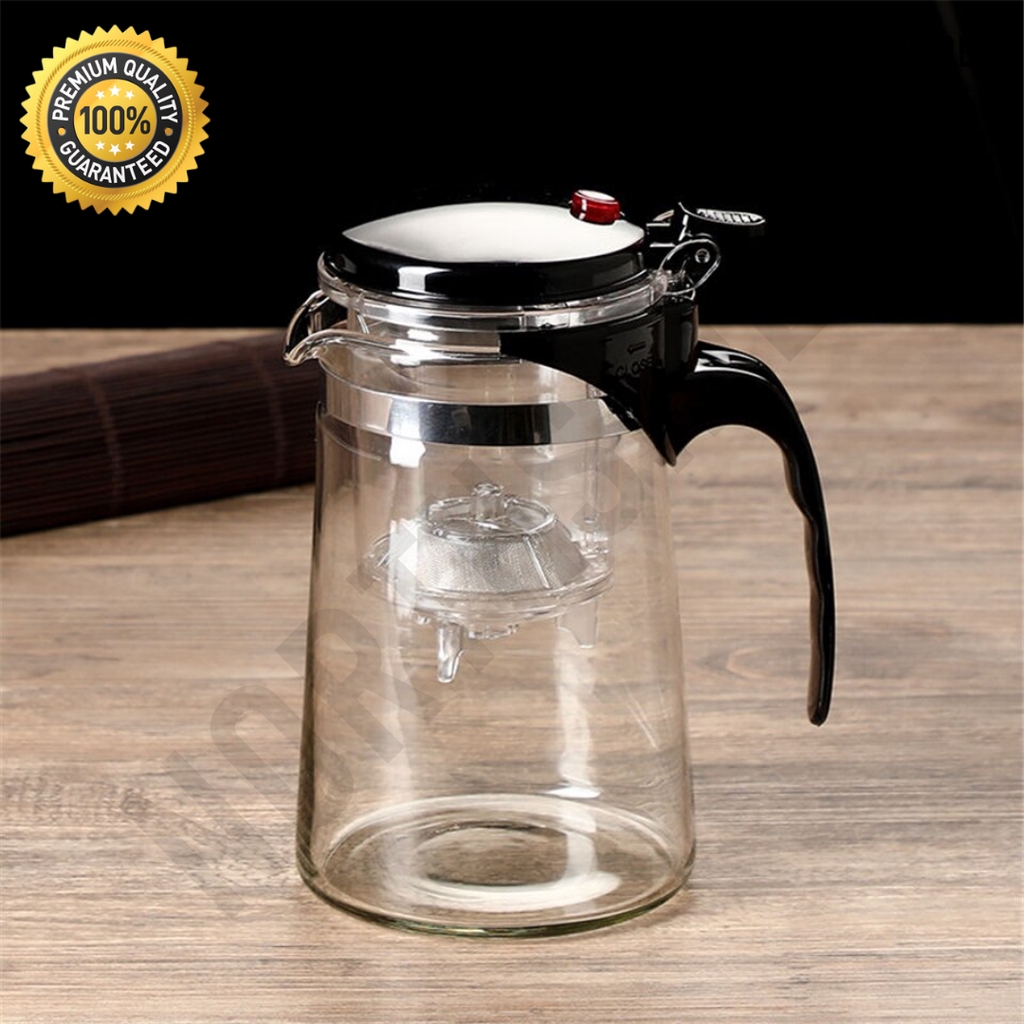 TEA INFUSER POT 750ML PUSH BUTTON | TEKO TEH SARINGAN KACA - JY025