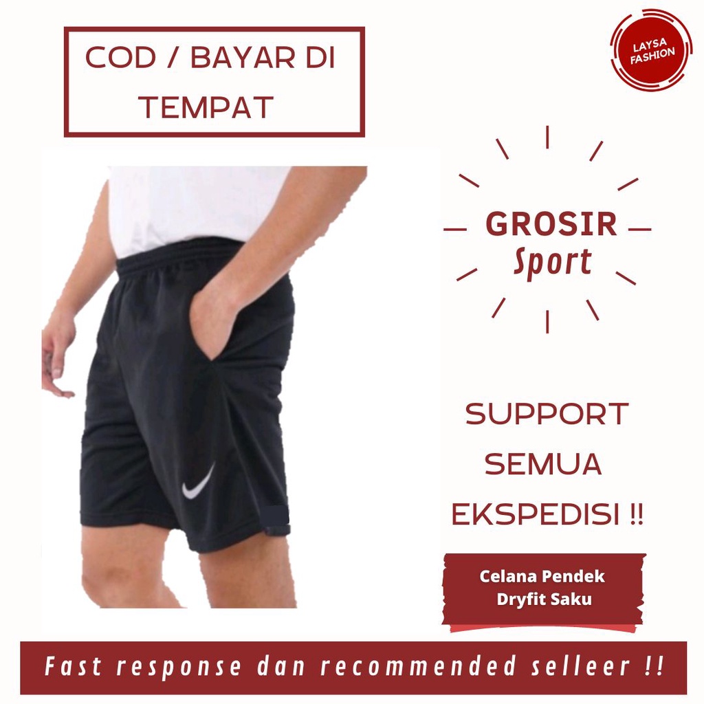 COD GROSIR Celana Pendek Korea Celana Pendek Hitam Pria Boxer Celana Pendek Dryfit Hitam Polos Saku Celana Pendek Olahraga Gym Lari Futsal Sepak Bola Volly Badminton Wanita Pria Termurah Celana Kolor Pria Wanita Logo Nike