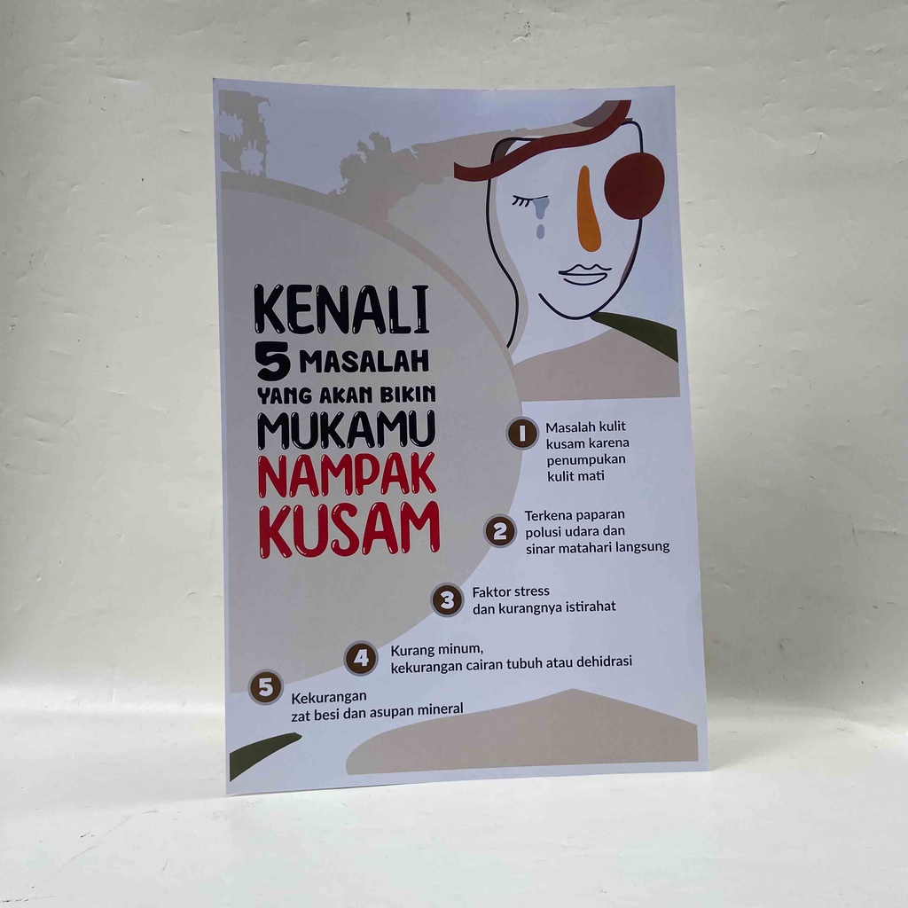 Jual Poster Kesehatan Kulit | 5 hal penyebab muka kusam, Poster