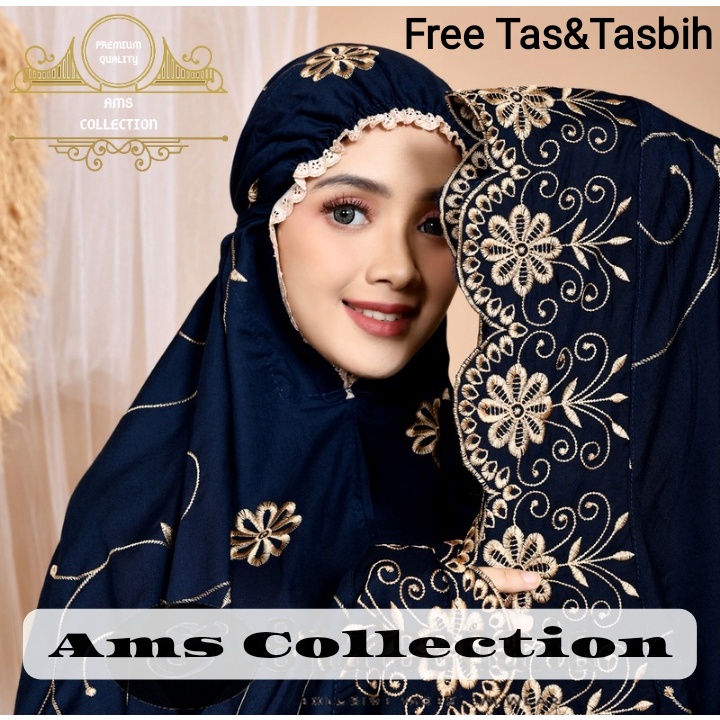 Mukena Dewasa Mukena Dewasa Gracella Terbaru Renda Series Full Bordir Bunga Teratai Mewah(Z7T6) Muke