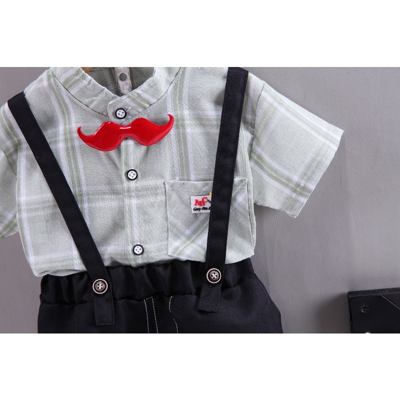 Setelan Overall Anak Bayi Laki-laki Import Motif Kemeja Kotak Kotak Usia 12 bulan - 3 tahun