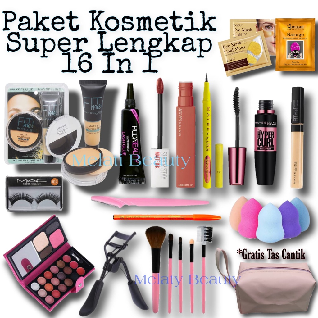 Paket Kometik Lengkap 16 In 1 Concealer / Paket Kosmetik Lengkap / Makeup Set Lengkap / Fit Me Concealer