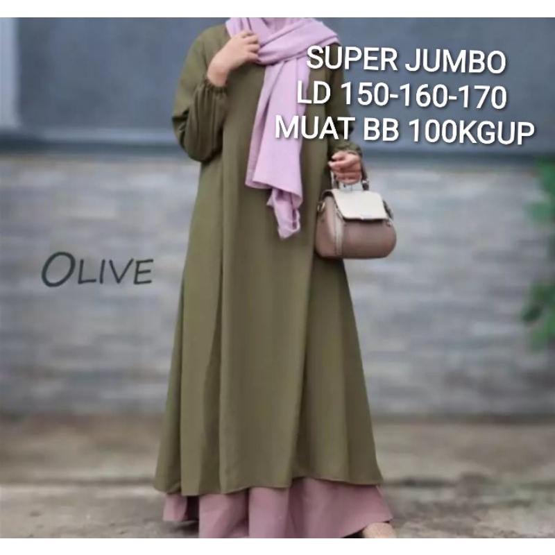 SUPER JUMBO LONG TUNIK LURUS LD 150-160-170 MUAT BB 100KG KE ATAS