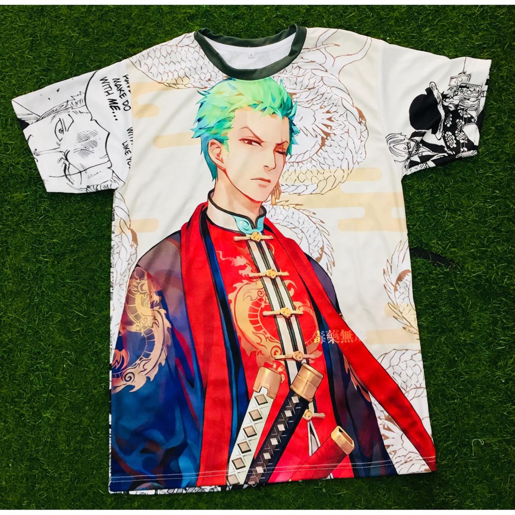 Tshirt Roronoa Zoro Badaass Fullprint Anime Onepiece Manga Premium Dryfit