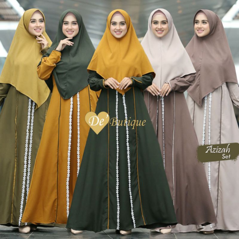 Gamis Syari Gamis Terbaru Gamis Terlaris Gamis Azizah set Hijab