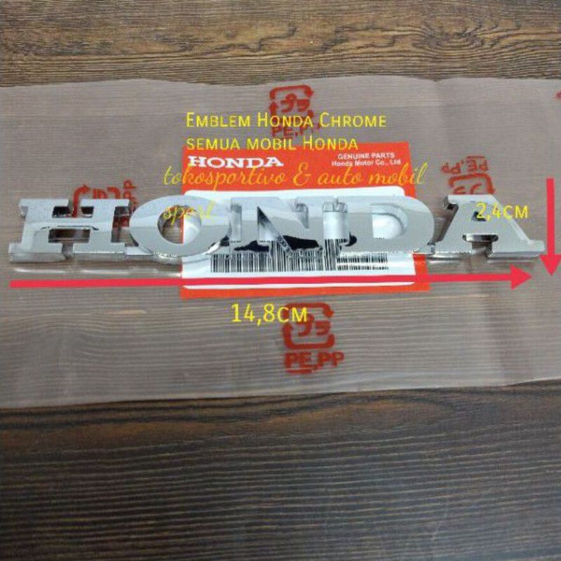 EmbLem Tulisan Huruf stiker logo Lambang Honda semua mobil honda crome