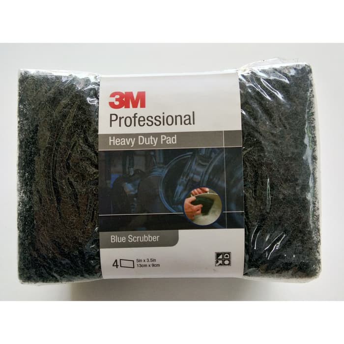 Scotch Brite 3M Blue Scrubber Pad Size 3.5 inch x 5inch Heavy Duty PAD isi 4 3M Professional Blue