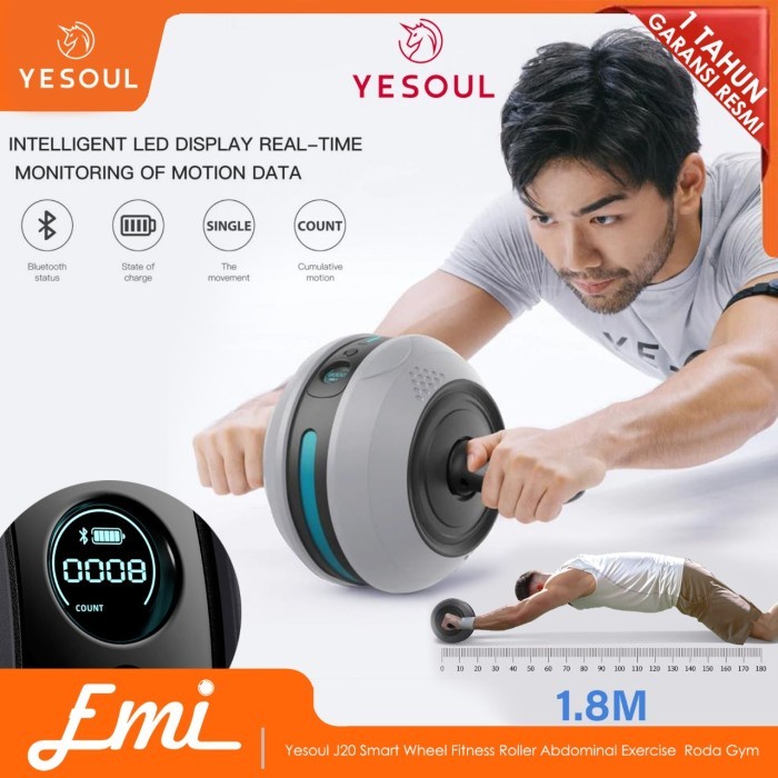 Yesoul J20 Smart Wheel Fitnes Roller Abdominal Exercise Roda Gym Resmi