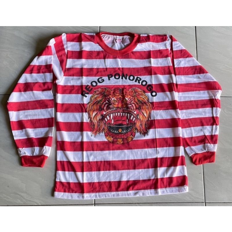Kaos Reog Lorek Merah Putih Lengan Panjang