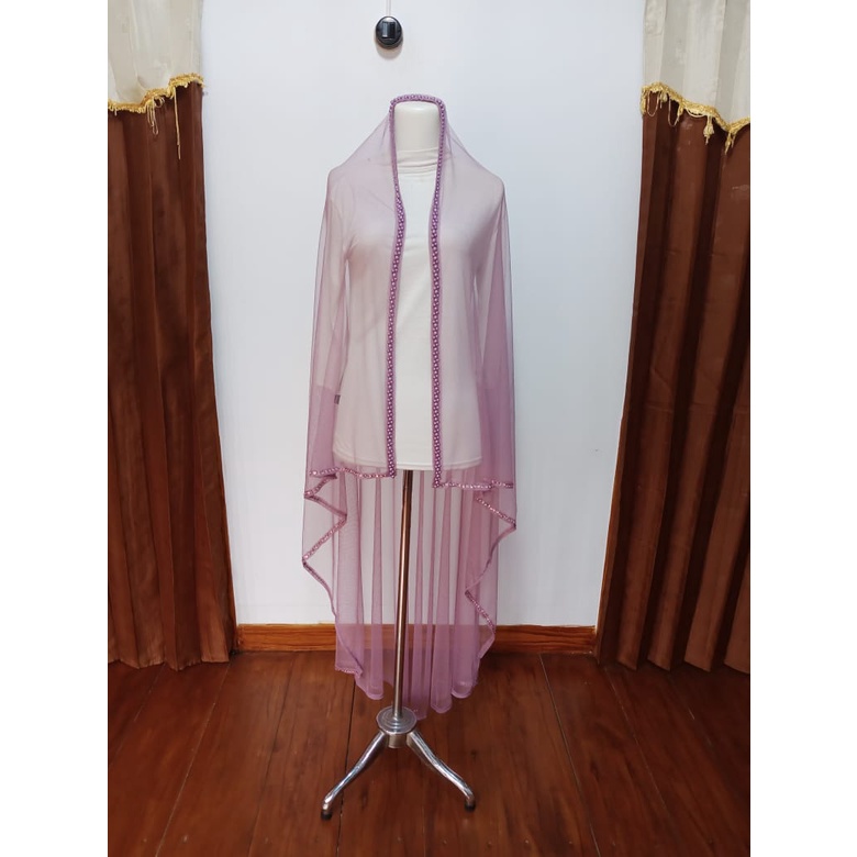 slayer veile pengantin UNGU TARO hijab pengantin kerudung pengantin mutiara jilbab pengantin slayer 