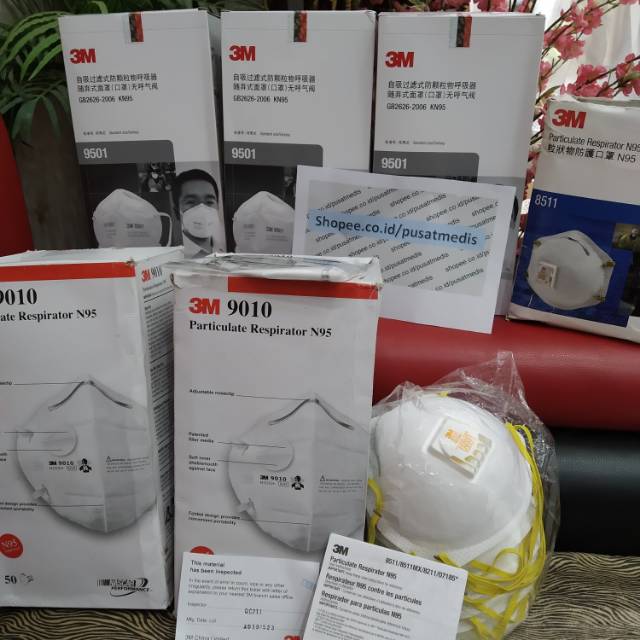 MASKER N95 9010 8511 DAN 9501 ORI 3M