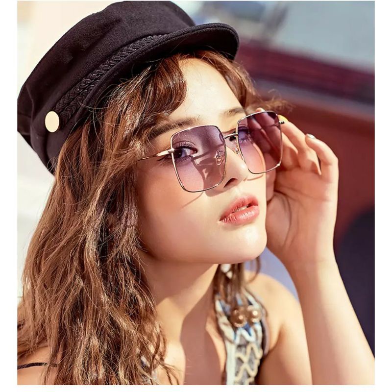 KACAMATA WANITA PRIA SQUARE VINTAGE SEGI EMPAT SUNGLASSES HITAM RETRO KACA MATA FASHION STYLE korea KACA MATA ANTI UV