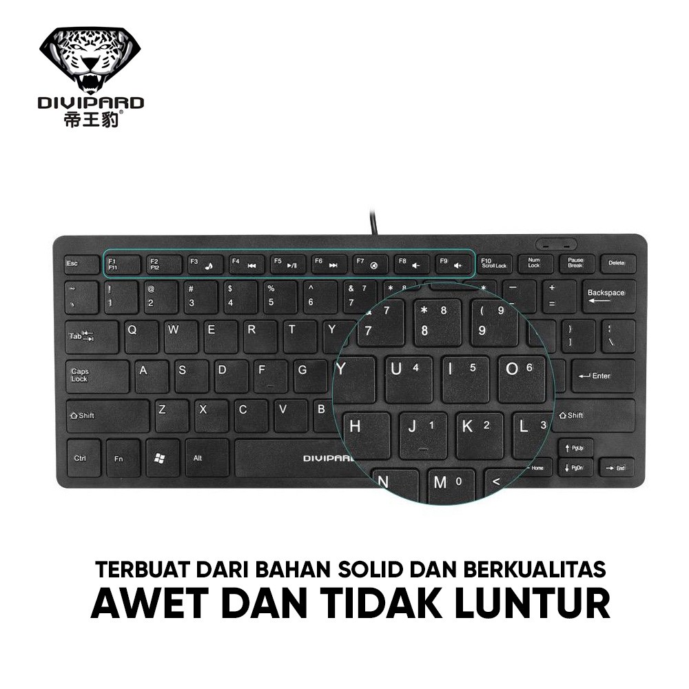 Keyboard Kabel USB Mini Divipard for PC Laptop D510